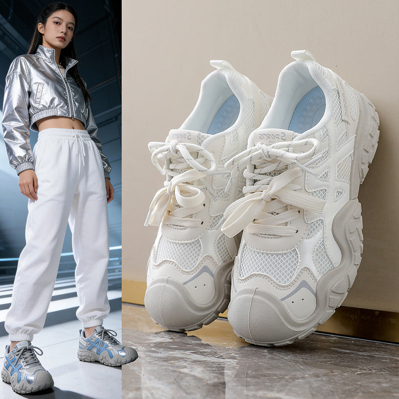 Damen sportliche Sneakers mit atmungsaktiver Mesh-Oberfläche und rutschfester Sohle EB
