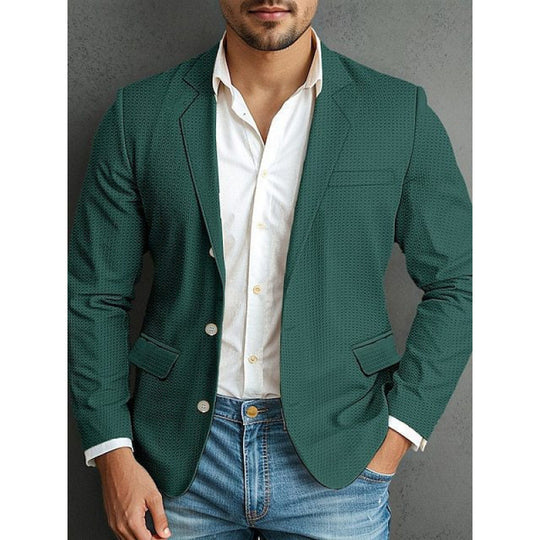 Herren eleganter Blazer mit strukturiertem Design und praktischen Taschen EB
