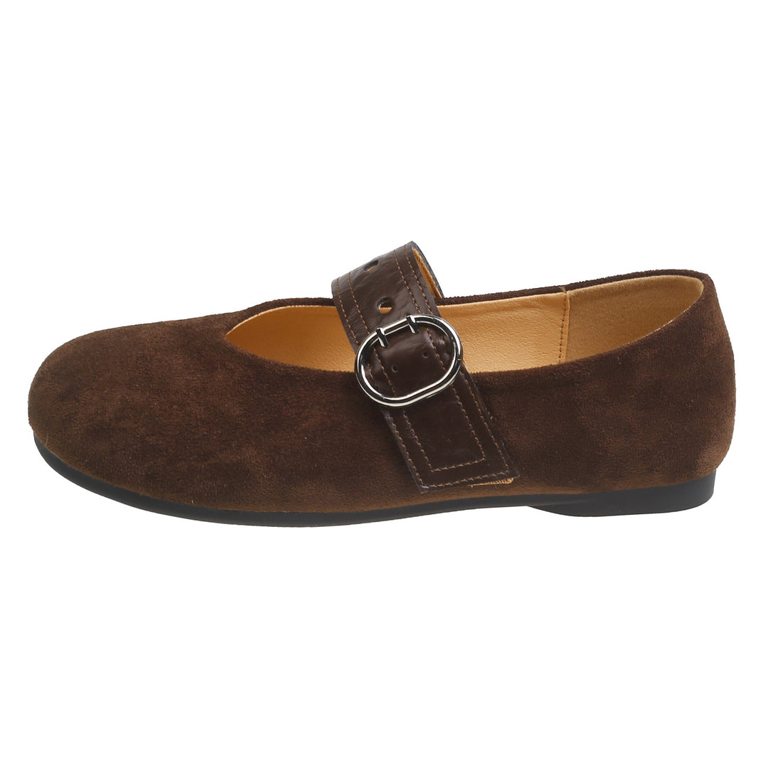Damen Ballerinas mit dekorativem Riemen und komfortablem Fußbett EB