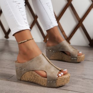 Damen Bequeme Naturkork-Sandalen mit weichem Obermaterial EB