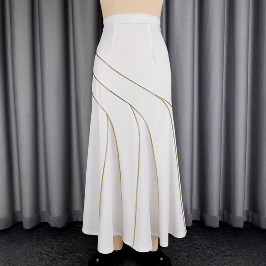 Damen eleganter Rock mit geschwungenen Ziernähten EB