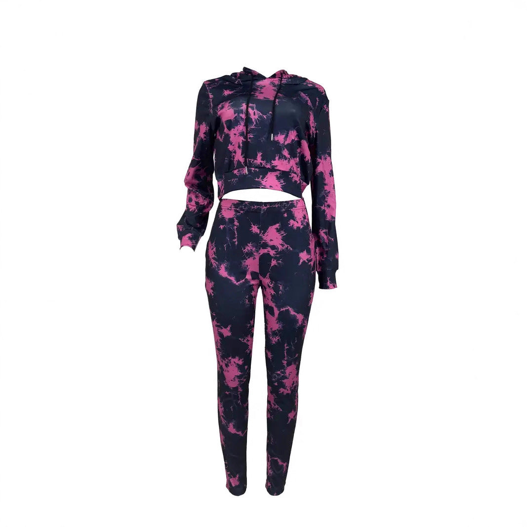 Damen Sportliches Cropped Sweat-Outfit EB