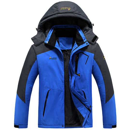 Herren multifunktionale wasserdichte Outdoorjacke mit abnehmbarem Fleece-Innenlayer und verstellbarer Kapuze EB