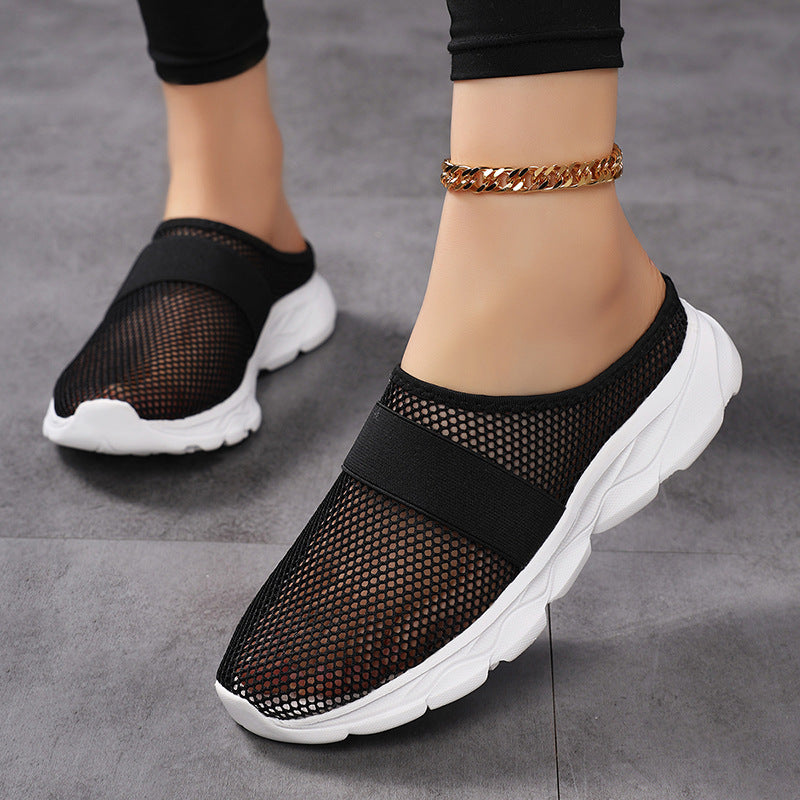 Damen Bequeme Netz-Sneaker mit elastischem Riemen und atmungsaktiver Sohle EB