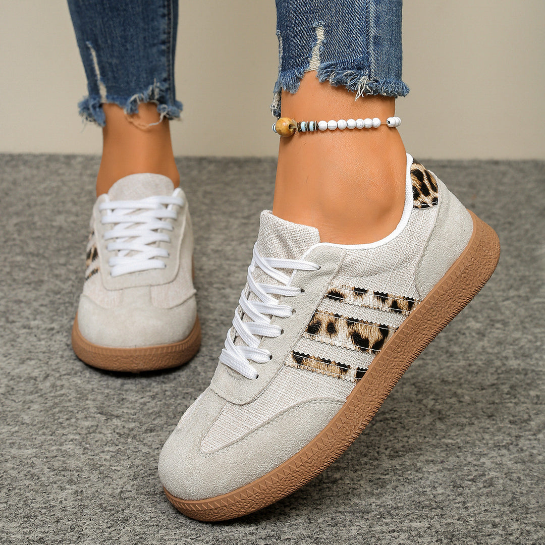 Damen Sneakers mit stylischem Leo-Design und bequemer Dämpfung EB