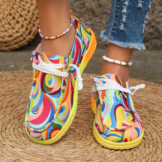 Damen Farbenfrohe Freizeitschuhe mit stylischem Grafikdesign EB