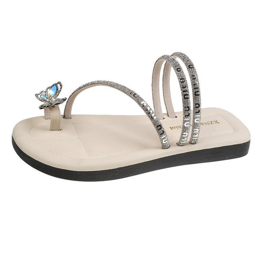Damen Riemchen-Sandaletten mit funkelndem Schmetterlingsdesign EB