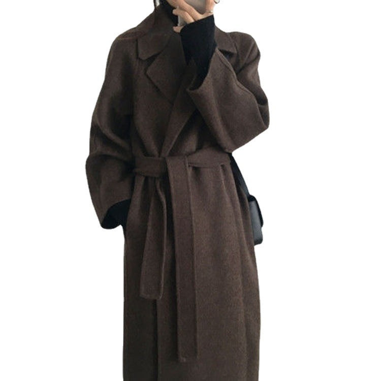 Damen eleganter und lässiger Trenchcoat mit großem Revers EB