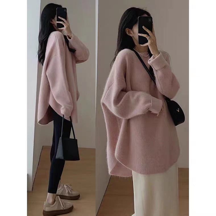 EB | Pullover - Damen Herbst Mid-Length Oversized Pullover