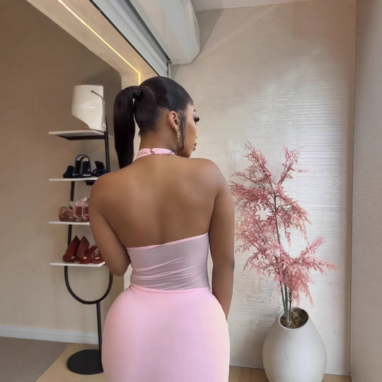 Damen Sexy Minikleid mit transparenten Einsätzen und elegantem Wickeldetail EB