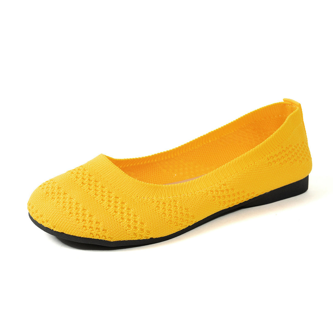 Damen Ballerinas mit elastischem Strickdesign und rutschfester Sohle EB