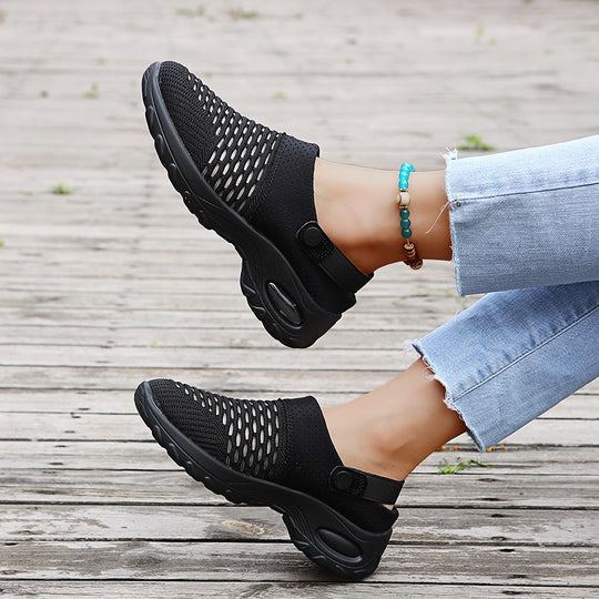 Damen bequeme Mesh-Sneaker mit ergonomischem Fußbett EB