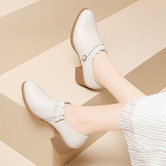 Damen elegante Stiefeletten mit Zierschnalle und komfortablem Absatz EB