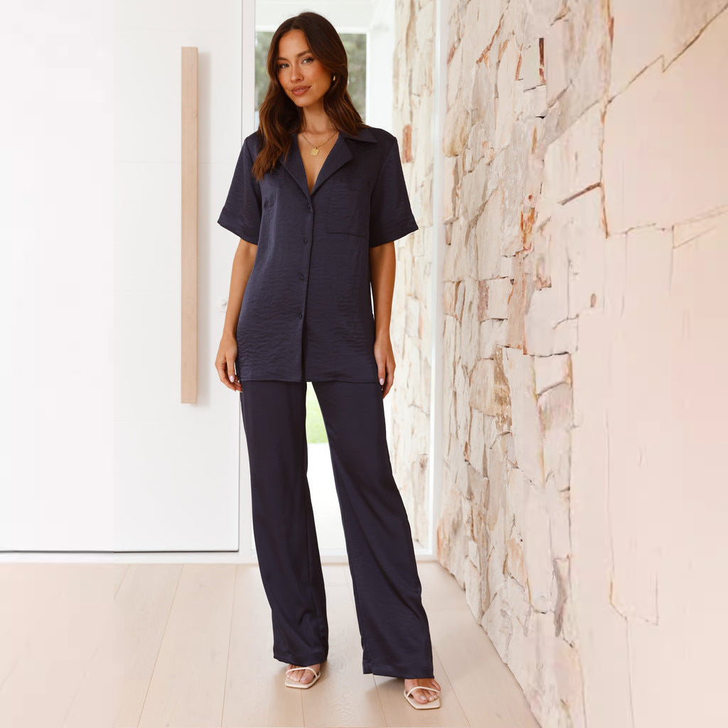 Damen Satin Pyjama Set EB