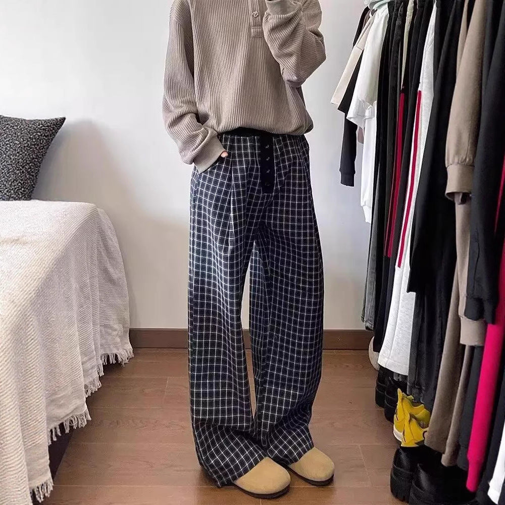 Damen Karottenhose aus weichem Material mit modischem Karo-Design EB