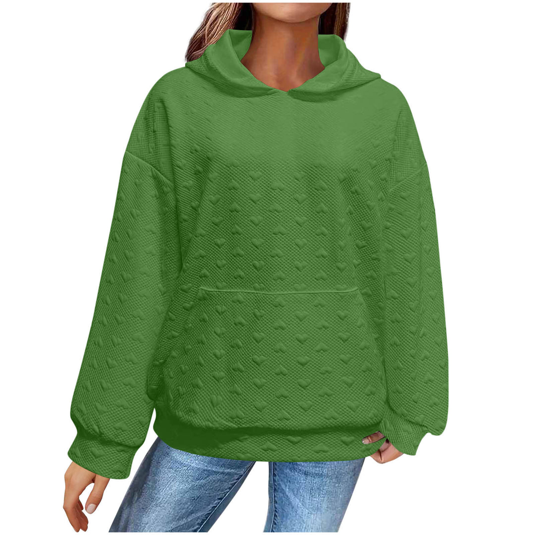 Damen Kapuzenpullover mit strukturiertem Herzmuster EB
