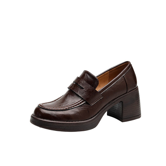 Damen Elegante Loafers mit Blockabsatz EB