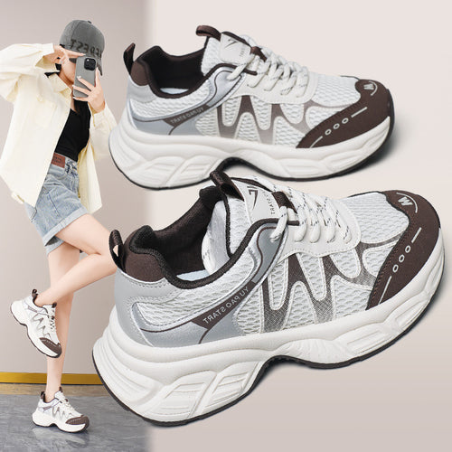 Damen Sportliche Sneakers mit atmungsaktiver Mesh-Oberfläche und rutschfester Sohle EB 1771155244