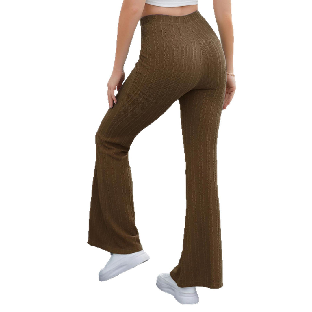 Damen Flared-Pants aus hochwertigem Strickmaterial mit elastischem Bund EB