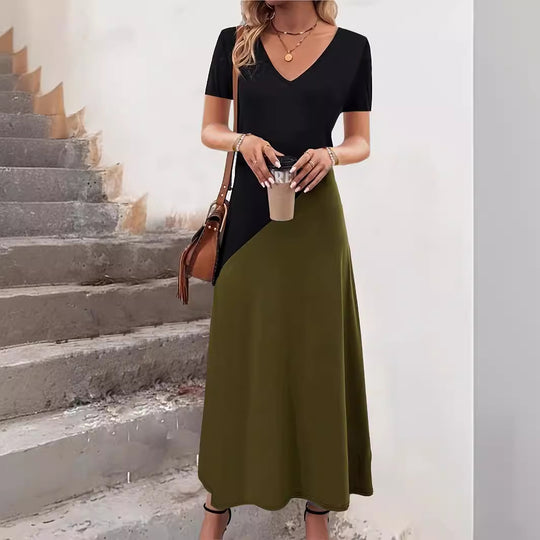 Maxikleid mit Farbblock für Damen EB