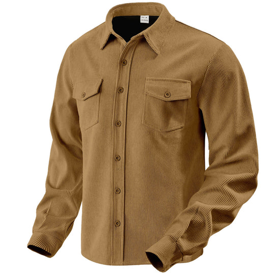 Herren nan Cordjacke im klassischen Arbeiterjacken-Schnitt mit Druckknöpfen und Brusttaschen EB