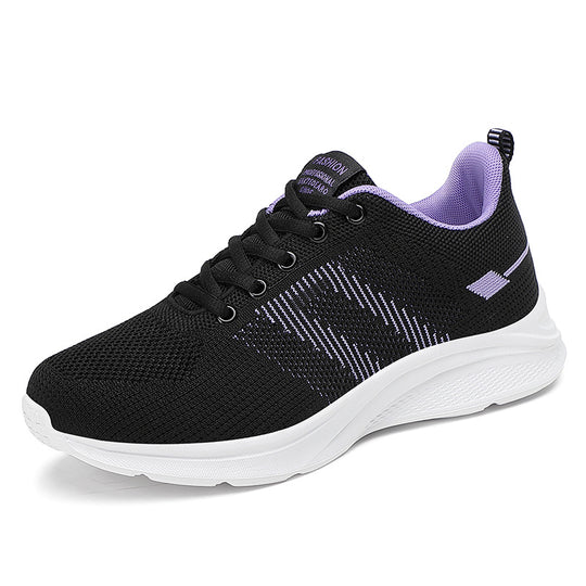 Damen nan leichter Strick-Fitnesssneaker mit nahtlosem Obermaterial, adaptiver EVA-Dämpfung und ergonomischem Fersenpolster EB