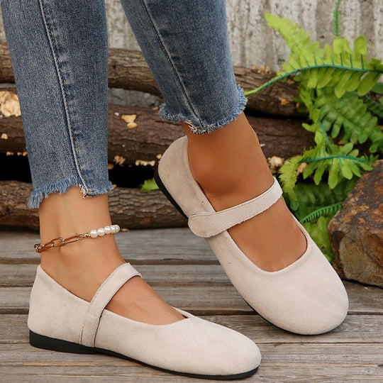 Damen Ballerinas mit elegantem Klettverschluss und atmungsaktivem Obermaterial EB