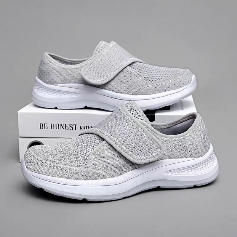 Damen Bequeme Tragbare Sneakers mit elastischem Klettverschluss EB