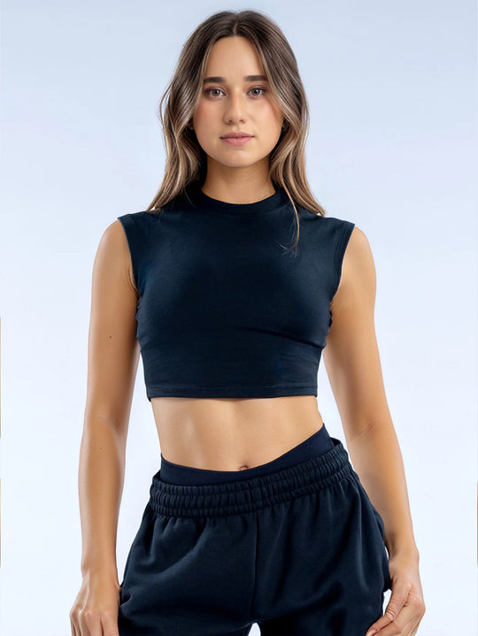 Damen Sportliches Crop-Top EB