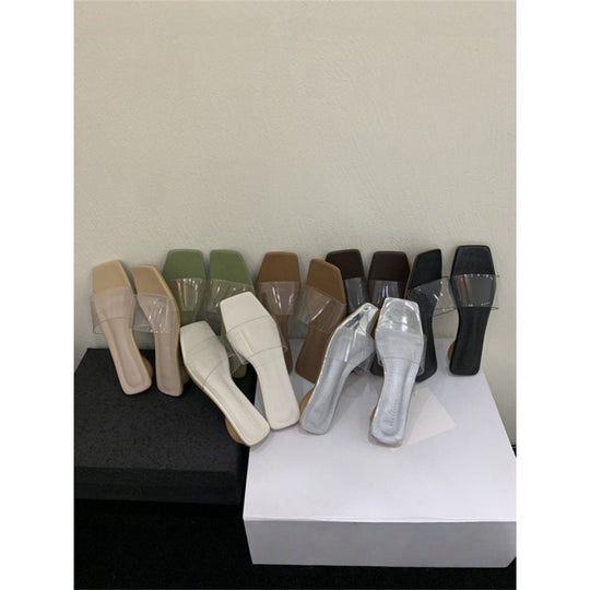 Damen stilvolle transparente Slippers EB