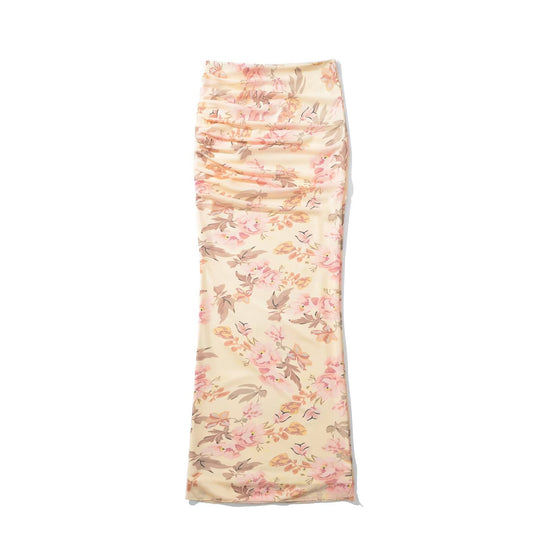 Damen Maxirock mit raffinierten Rüschendetails und floralen Applikationen EB