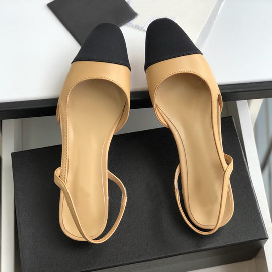 Damen Slingback Ballerinas mit elegantem Kontrastdesign EB
