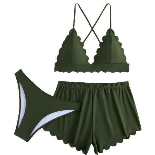 Damen Triangel-Bikini mit Shorts EB