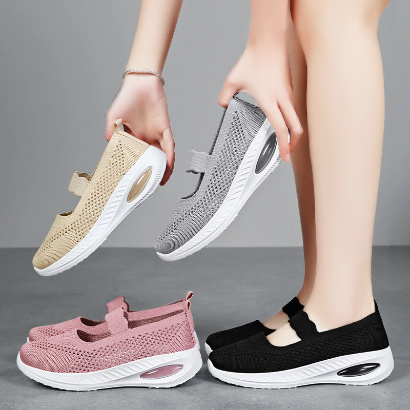 Damen Atmungsaktive Slip-On Freizeitschuhe mit elastischem Riemen EB