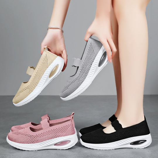Damen Atmungsaktive Slip-On Freizeitschuhe mit elastischem Riemen EB