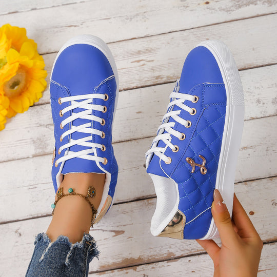 Damen Sportliche Schnür-Sneaker mit elegantem Steppdesign EB