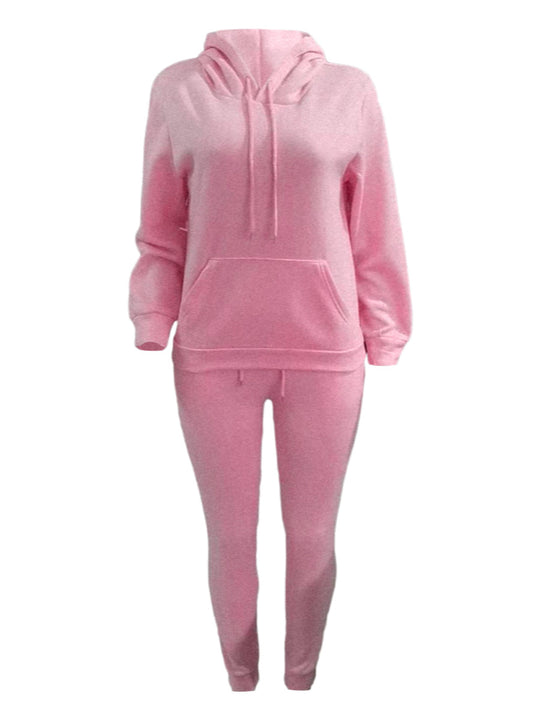 Herren nan sportliches Jogginganzug-Set mit Kapuzenpullover Kängurutasche und schmal zulaufender Jogginghose EB