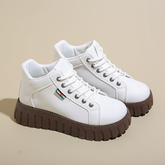 Damen High-Top Sneakers mit dicker Gummi-Laufsohle und wasserabweisendem Obermaterial EB
