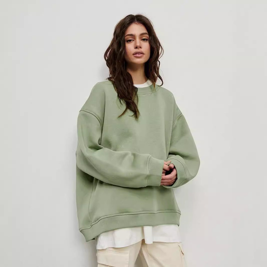 Damen Oversized Sweatshirt im lässigen Stil mit übergroßen Ärmeln und elastischen Bündchen EB