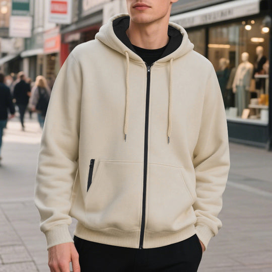 Herren Zip-Hoodie mit praktischen Taschen und atmungsaktiver Fleece-Innenausstattung EB