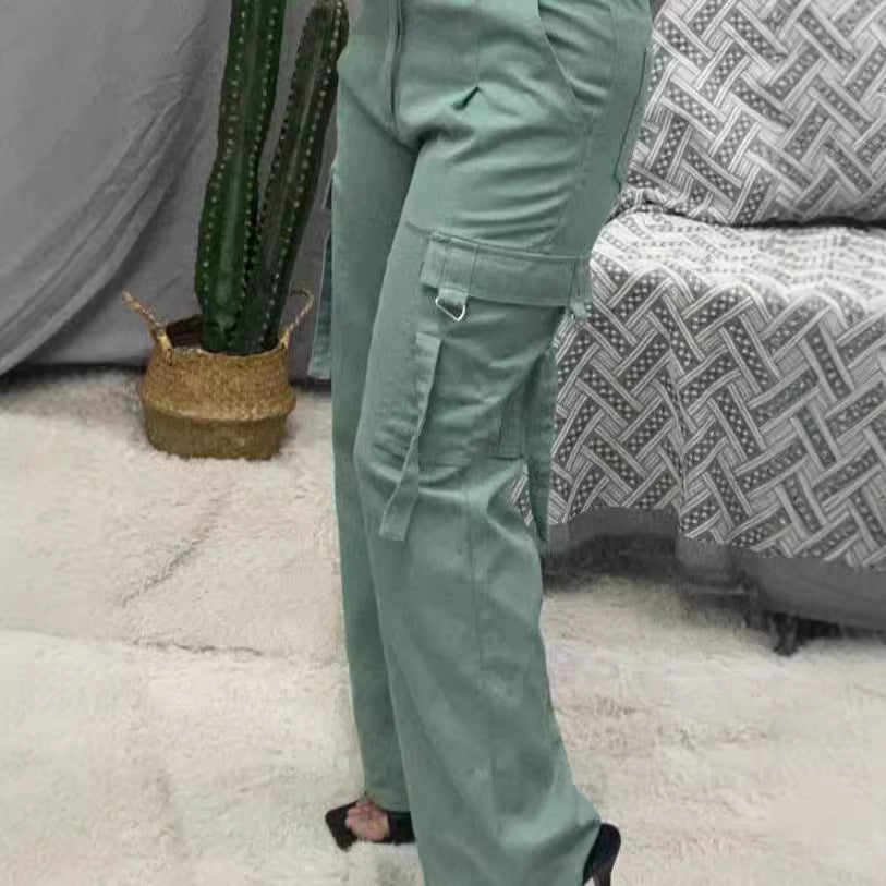 Damen Modische Cargo-Hose mit vielseitigen Taschen und lässigem Schnitt EB