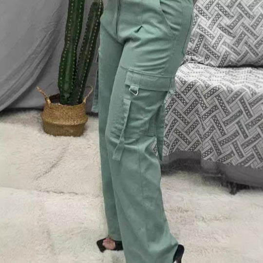 Damen Modische Cargo-Hose mit vielseitigen Taschen und lässigem Schnitt EB
