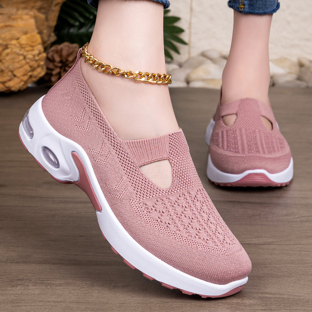 Damen Atmungsaktive Slip-On Freizeit-Schuhe mit dämpfender Sohle EB