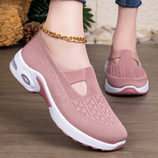 Damen Atmungsaktive Slip-On Freizeit-Schuhe mit dämpfender Sohle EB