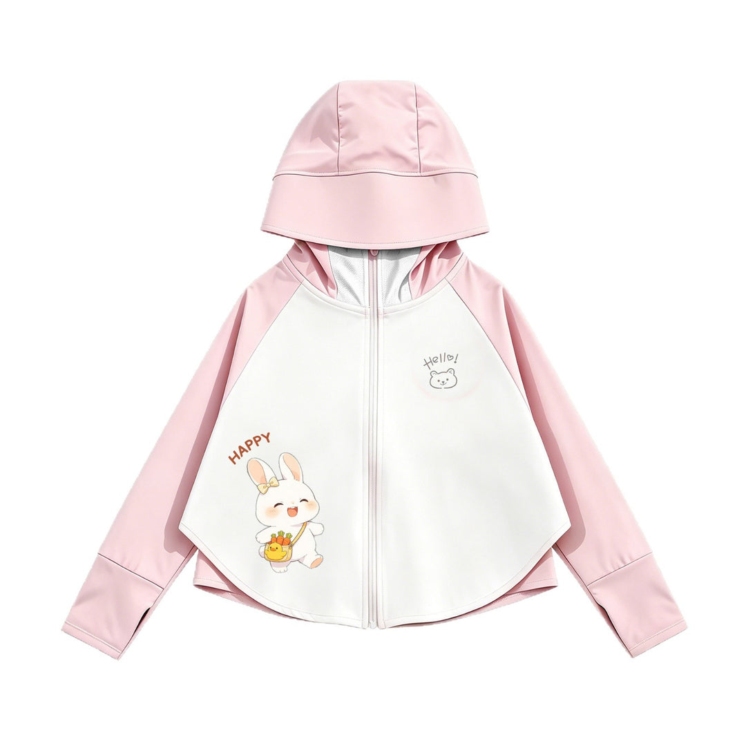 Kinder Sonnenschutzjacke mit Kapuze und atmungsaktivem Stoff EB