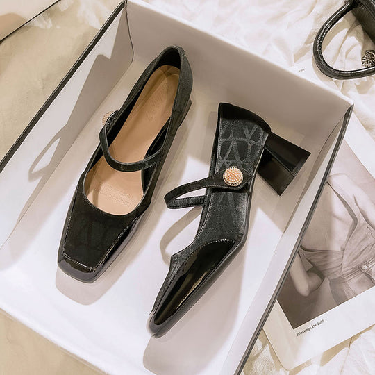 Damen elegante Slingback Ballerinas mit modischem Riemen EB
