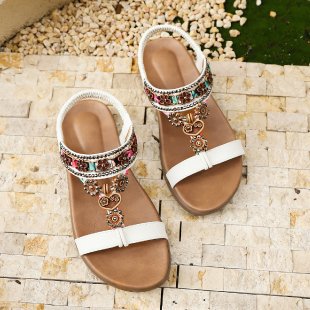 Damen Riemchen-Sandalen mit filigranen Verzierungen EB