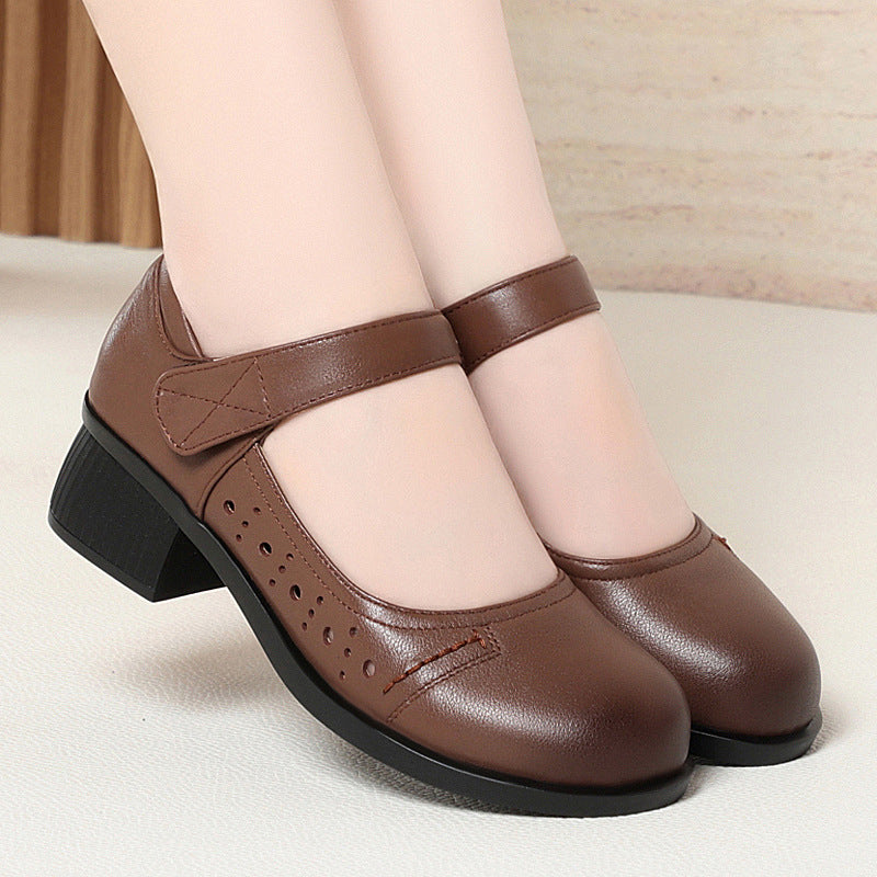 Damen Mary Jane Schuhe mit bequemer Sohle und verstellbarem Riemen EB