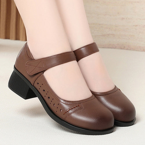 Damen Mary Jane Schuhe mit bequemer Sohle und verstellbarem Riemen EB