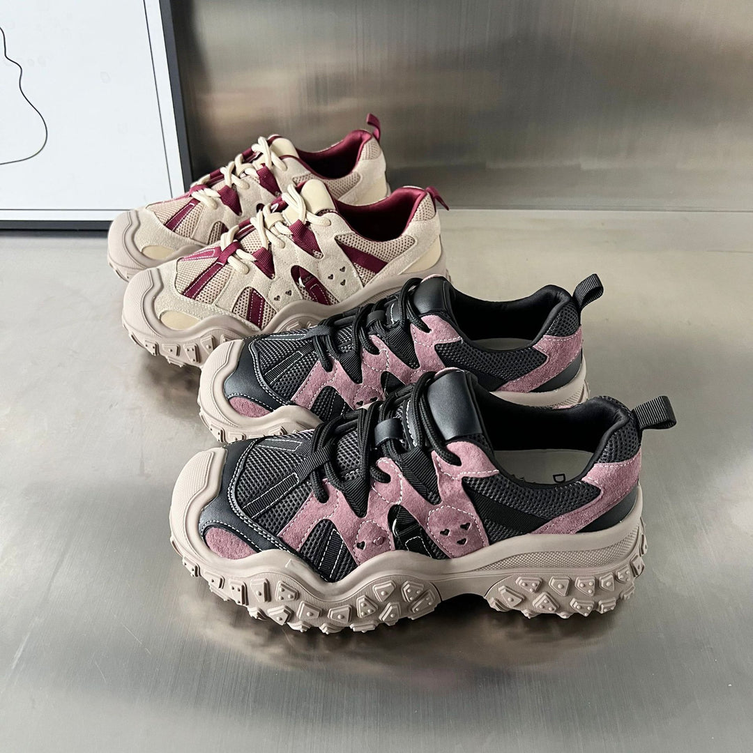 Damen Sportliche Sneakers mit atmungsaktivem Mesh und robustem Sohlenprofil EB